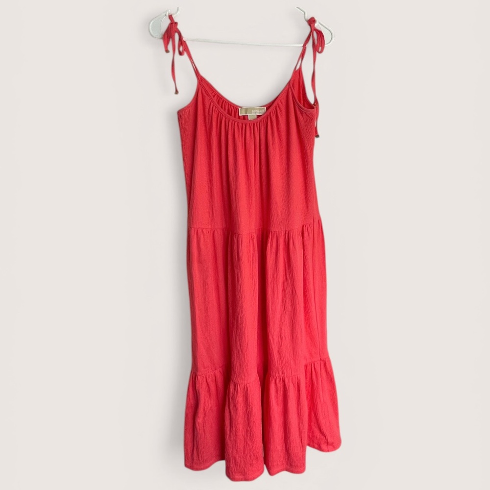 MICHAEL Michael Kors Tie Strap Tiered Gauze Midi Dress Size XS